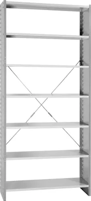 Produktbild von Lüllmann® Grundregal, Stecksystem, 7 Fachböden, 2230 x 1000 x 300 mm, lichtgrau