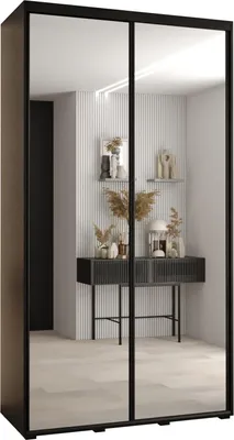 Produktbild von MEBLE KRYSPOL Davos 2 Schrank, zwei Türen - 235,2x140x45 cm - Schwarz Schwarz Schwarz