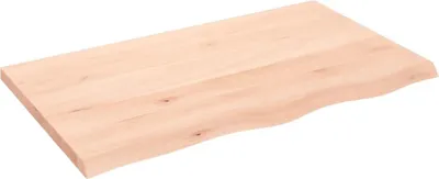 Produktbild von vidaXL Tischplatte 100x60x(2-4) cm Massivholz Eiche Unbehandelt