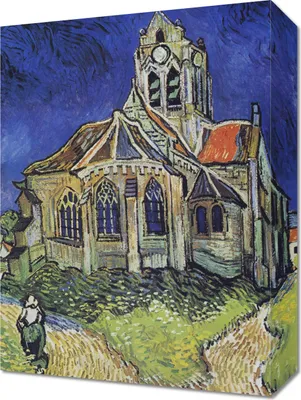 Obrázek produktu pro Obraz 30x40cm Kościół w Auvers, Van Gogh Vintage do Salonu