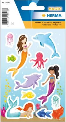 Produktbild von HERMA Princess of the Sea Sticker Glittereffekt 11 Stück Meerjungfrau Bogen
