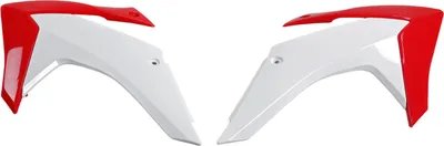 Produktbild von Kühlerverkleidung UFO PLAST 2-teilig Abdeckung Kühler für Honda CRF F 230 ccm Bj. 2015 - 2018, Farbe:weiß / rot