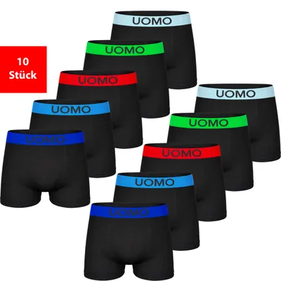 Produktbild von Retro Boxer Boxershorts Herren Mikrofaser 5er & 10er Pack Retroshorts Set - Bund Bunt XL/2XL 10er