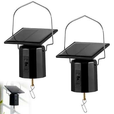 Produktbild von 2er Set Solar Windspiel Motor, Solar Drehmotor Für Windspinner Windrad Garten Deko, Hängemotor Rotationsmotor Schwarz
