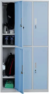 Produktbild von Schließfach Boston T829, Schließfachschrank Wertfachschrank Spind, Metall 6 Fächer  blau