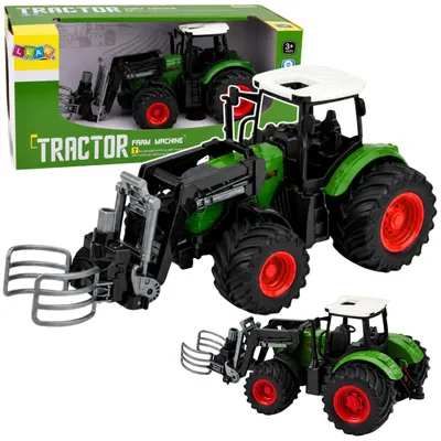 Produktbild von Landwirtschaftlicher Ackerschlepper mit Ballengreifer, Gummirädern, grün, 1:24