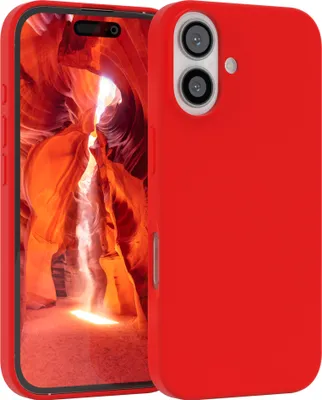 Produktbild von EAZY CASE Silikonhülle für Apple iPhone 16 Silikon Backcover Schutz in Rot