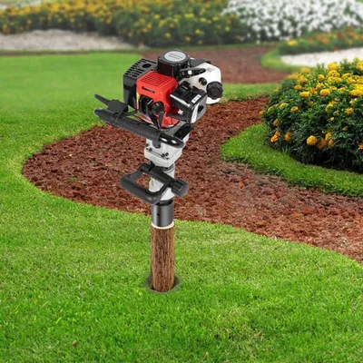 Imagen del producto de Sujetador de postes en forma de T, accionado por gasolina, con motor de 32 cc y diseño portátil