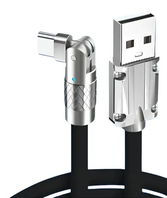Zdjęcie produktu dla Kabel szybkiego ładowania USB typu C 120w 6A 150cm czarny