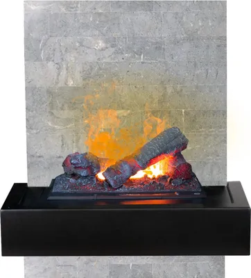 Produktbild von Xaralyn Elektrischer Wandkamin - Quero ES - grau Naturstein - mit Fernbedienung - Opti-Myst Wasserdampf-Kamin - Wandkaminsims inklusive Einbaukamin - Kaminumrandung - Dekokamin