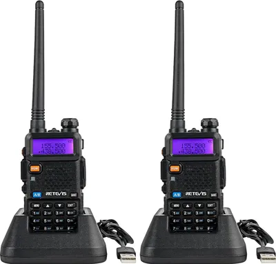 Produktbild von Retevis RT5R Walkie Talkie mit Akku, Dualband VHF/UHF 128 Kanäle Amateurfunk,  VOX 1400mAh Wiederaufladbarer, Alarmnotfall, Für Funkamateure, Outdoor-Aktivitäten