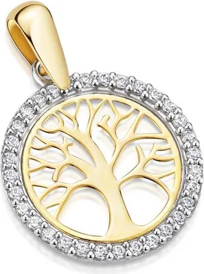 Produktbild von SILBERKETTEN STORE Kettenanhänger Lebensbaum mit Zirkoniasteinen - 585 Gold