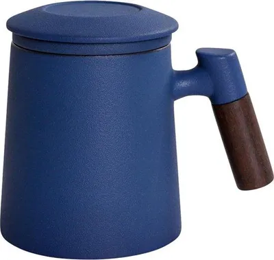 Produktbild von Famanu Teetasse mit Deckel und Sieb - 400 ml, mit Holzgriff