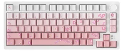 Productafbeelding van Mechanisch Toetsenbord 75% Sakura Pink - Draadloos RGB Hot Swap - PBT Keycaps - Voor Gaming