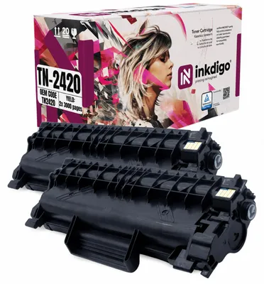 Produktbild von Inkdigo 2er-Pack Toner TN2420 für Brother DCP-L2510D, DCP-L2530DW, DCP-L2550DN, HL-L2310D – Schwarz,, KI-generiertes Bild