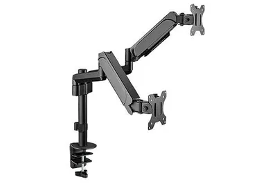 Produktbild von VALUE Držák pro 2x LCD, 5 kloubů, 2x 9kg, montáž na stůl, černý (17.99.1182)