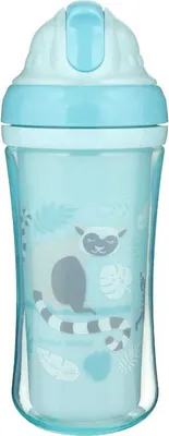 Produktbild von Canpol Babies | Trinkflasche mit Silikonstrohhalm 260ml - Blau - Ideal fr Kleinkinder - BPA-frei