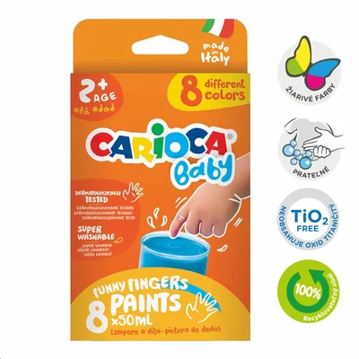 Immagine prodotto di Colori a dita Carioca Baby 2+, 8 × 50 ml