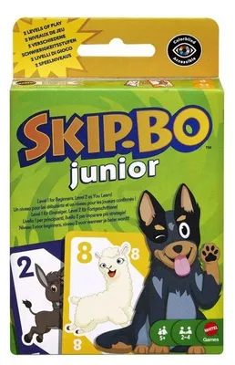 Productafbeelding van MATTEL GAMES Skip-Bo Junior kaartspel, JTP66, 2 speelniveaus, educatief en leerzaam