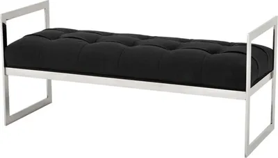 Produktbild von Casa Padrino Luxus Sitzbank Schwarz 129 x 50 x H. 58 cm - Luxus Kollektion