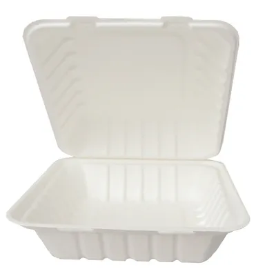 Image de NATUREStar 41222Menüboxen mit Klappdeckel rechteckig 220 x 200 x 90 mm Zuckerrohr weiß Volumen 1100 ml