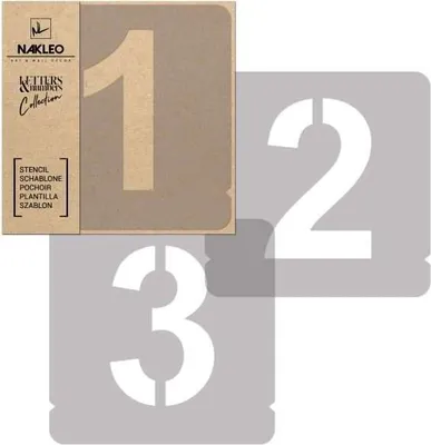 Produktbild von Zahlen Malschablonen Set 12 Stück, 14 cm Ziffern & Zeichen Modern Sans Schriftart, Wiederverwendbare Kunststoff Stencil, DIY