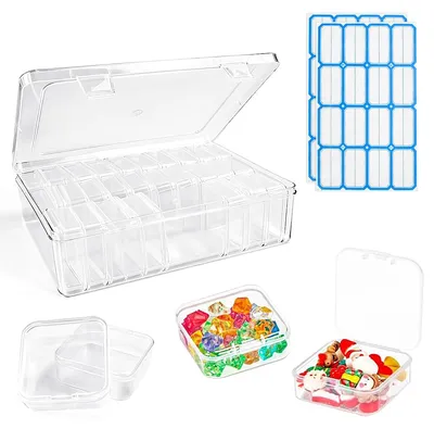 Aufbewahrungsbox-Set 30-teilig, transparent, 5x5x2 cm