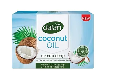 Immagine prodotto di Dalan, Sapone naturale con olio di cocco, 125 g - Sapone detergente con olio di cocco nutriente per la cura della pelle