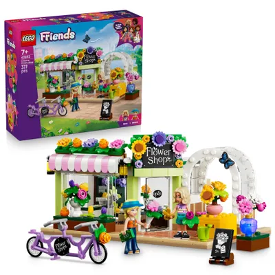 Produktbild von LEGO Friends Kreativer Blumenladen - Miniatur Spielset mit Kunstblumen, Vasen & Blumensträußen, 2 Minifiguren, Fahrrad & Zubehör - Kinderzimmer Deko - Geschenkidee für Mädchen ab 7 Jahren - 42693