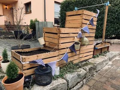 Produktbild von 6er-Sparset - Massive Holzkisten aus dem Alten Land Johanna DIY Hochbeet Sparset Dekokisten Gartenkisten Blumenkübel