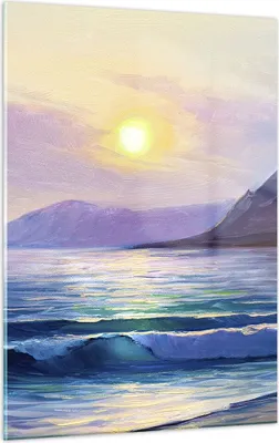 Produktbild von Bilder auf glas - Einteilig - Berge Meer Welle - 50x70cm - Glasbilder - Wandbilder - Bilder - zum Aufhängen bereit - Wanddekoration aus Glas - Glas Bilder - Wandbild auf Glas - GPA50x70-3952
