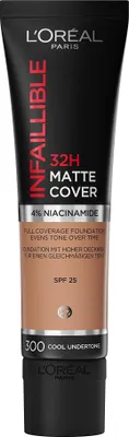 Produktbild von L’Oréal Paris Infaillible Matte 24H Matte Cover, Röhre, Creme, Amber, Mittel, Universalhülle, Mattierend