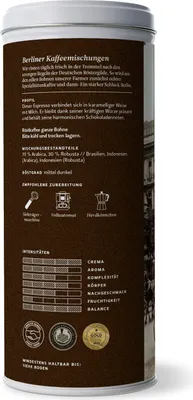 Zdjęcie produktu dla Berliner Kaffeerösterei – Java Espresso (całe ziarna) (125 g)