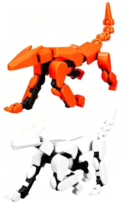 2 Roboterfiguren mit austauschbaren Köpfen, 3D-Druck, Schreibtischdeko