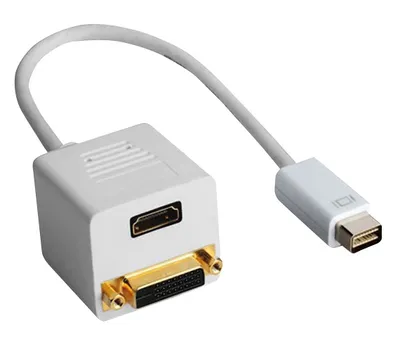 Produktbild von Adapter Mini DVI Stecker an HDMI Buchse + DVI Buchse, 0,15m, weiß, Good Connections®
