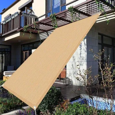 Immagine prodotto di Telo ombreggiante per balcone - Protezione solare per il giardino - HDPE resistente ai raggi UV - 2,5x3,2 m - Beige