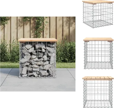 Obrázek produktu pro vidaXL Gabionová zahradní lavice 43x44x42 cm z masivního borovicového dřeva - Zahradní lavice