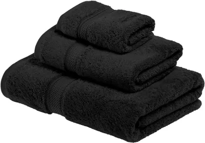 Immagine prodotto di Asciugamano - Set di asciugamani, cotone, nero, 900 g, confezione da 3 pezzi