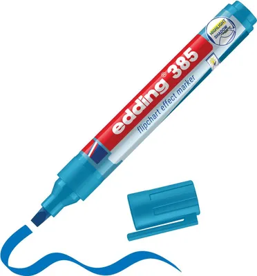 Obrázok produktu pre Edding 385 Flipchart, 1 kusov, Modrá, Štetinkové zakončenie, Plast, Kolo, 1 mm