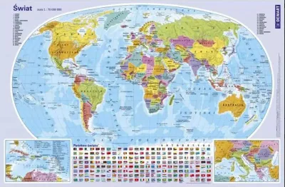 Obrázek produktu pro Podkładka na biurko z mapą świata politycznego 36,6 x 55,3 cm