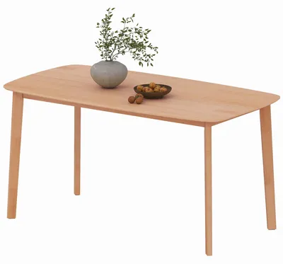 Produktbild von Rechteckiger Esstisch fš¹r 6 Personen, Kš¹chentisch, 150 cm, Massivholz, 150 x 80 x 76 cm, Naturholz