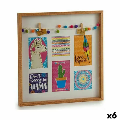 Obrázek produktu pro Rám na obraz na zeď Střapce Plamen Barevné dřevo 40,5 x 3 x 40,5 cm (6 kusů)
