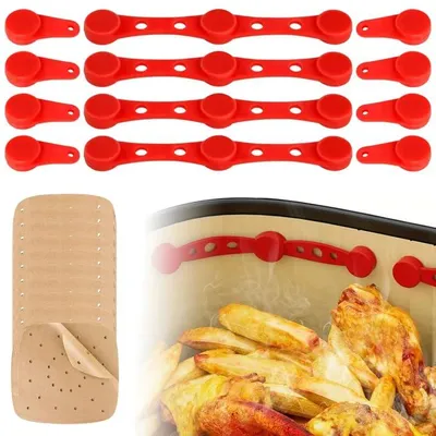 4 Silikonmagnete für Heißluftfritteuse + 50 Backpapiere