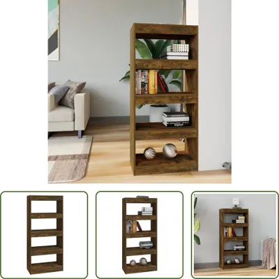 Produktbild von The Living Store Bücherregal/Raumteiler Räuchereiche 60x30x135 cm Holzwerkstoff