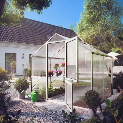 Produktbild von KGT Gewächshaus "Rose II" pressblank 5,1 m² 10 mm HKP