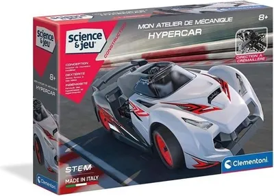 Produktbild von Clementoni Science & Jeu Hypercar Bausatz, Kinder Rennwagen, Ab 8 Jahren, Inklusive Aufkleber