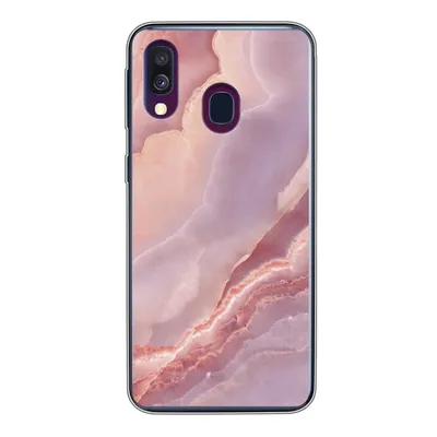 Produktbild von MuchoWow® Handyhülle Schutzhülle Hülle für Samsung Galaxy A40 Naturstein - Rosa - Nahaufnahme Silikon Softcase Handy Hülle - Handy-Tasche