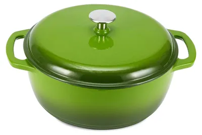 Obrázek produktu pro A. Základní hrnec Schmortopf, kulatý, z smaltovaného litinu, s poklicí, objem 6,9 litru, zelený