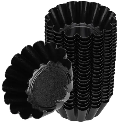 24er Set Mini-Muffinformen 6,5 cm Antihaft Kohlenstoffstahl schwarz