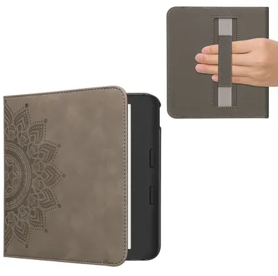 Produktbild von kwmobile Klapphülle kompatibel mit Kobo Kobo Libra Colour / Tolino Vision Color - Hülle aus Kunstleder für eReader - mit Handschlaufe - Aufgehende